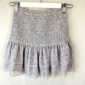 Storia Floral Smocked Mini Skirt S